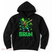 Bruh St Patricks Day Dabbing Leprechaun Bruh Gift Hoodie thumb 0