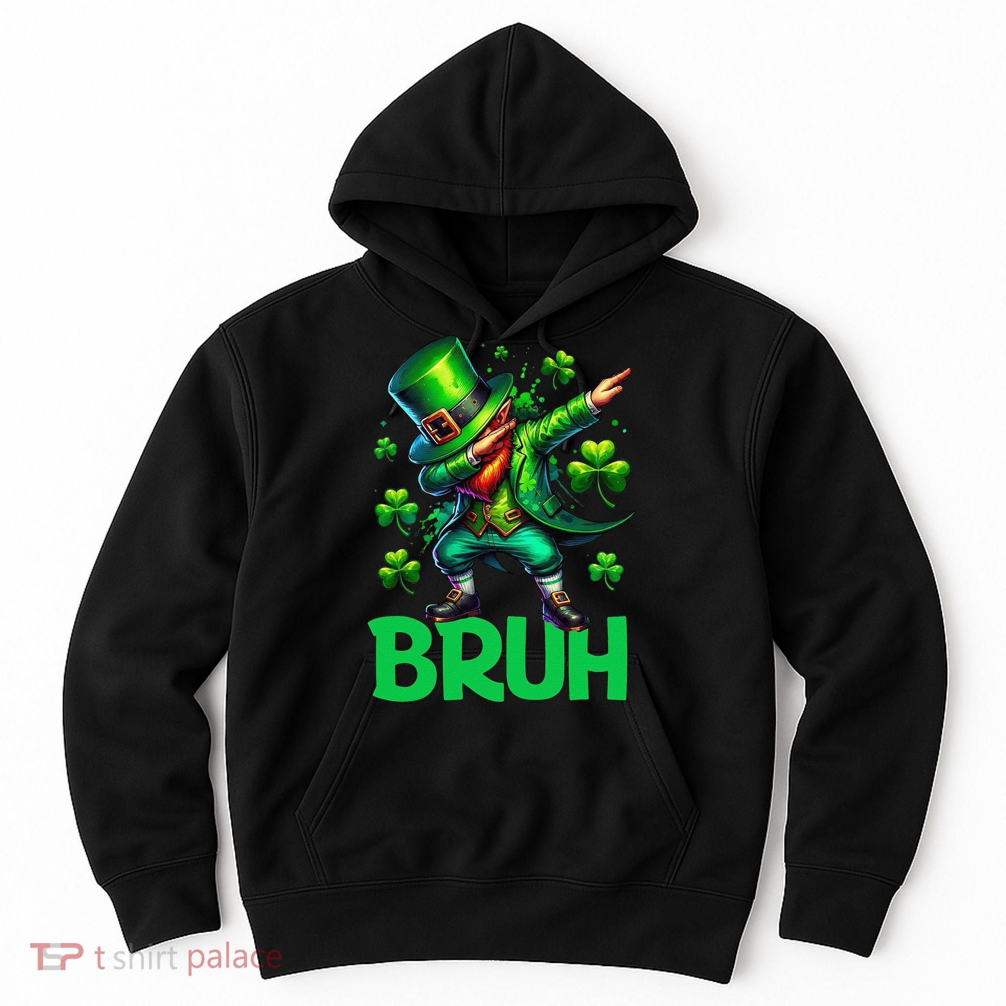 Bruh St Patricks Day Dabbing Leprechaun Bruh Gift Hoodie