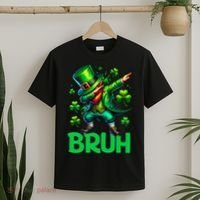 Bruh St Patricks Day Dabbing Leprechaun Bruh Gift T-Shirt thumb 2