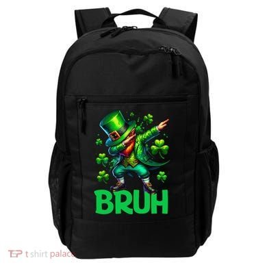 Bruh St Patricks Day Dabbing Leprechaun Bruh Gift Backpack