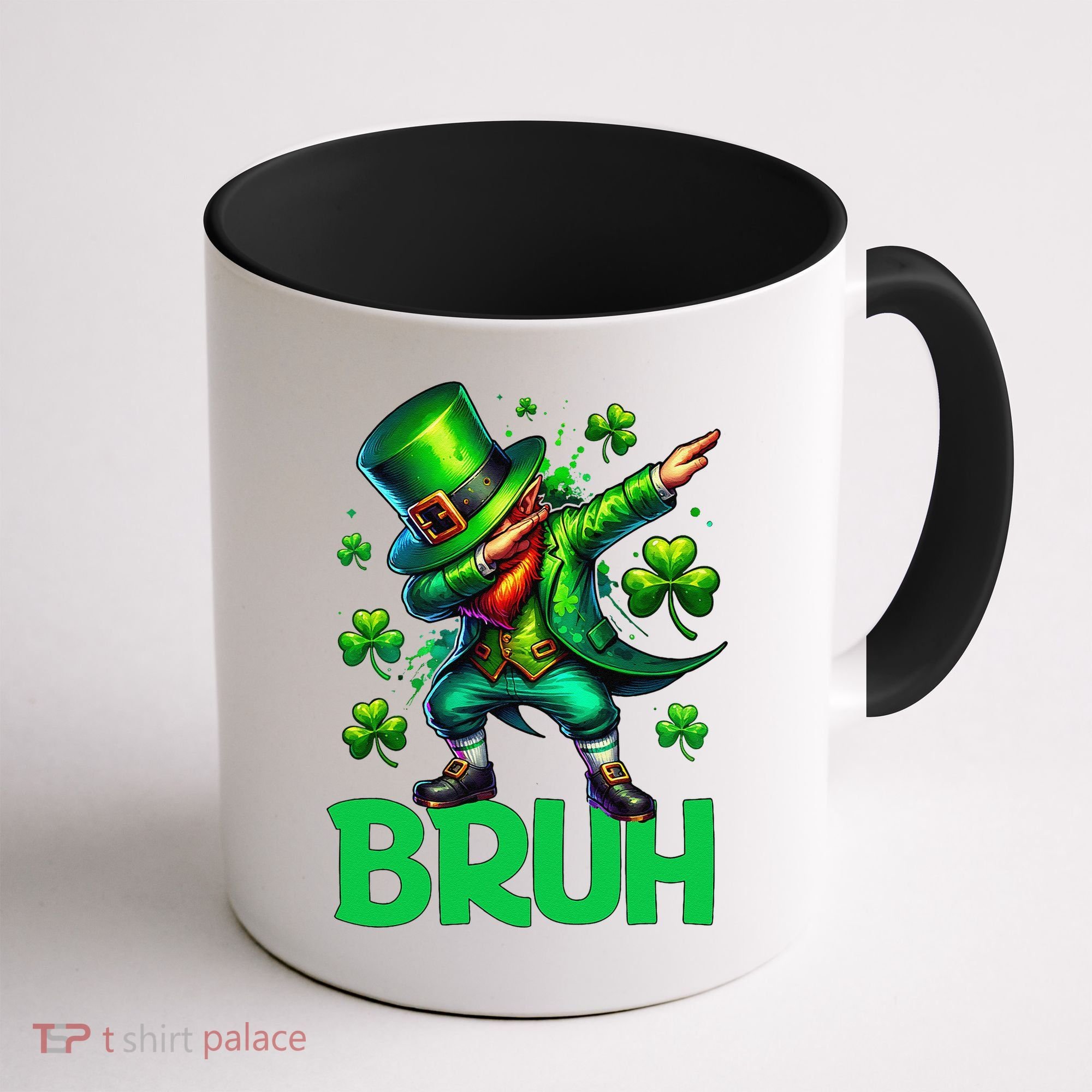 Bruh St Patricks Day Dabbing Leprechaun Bruh Gift Coffee Mug