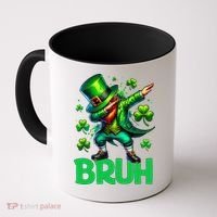 Bruh St Patricks Day Dabbing Leprechaun Bruh Gift Coffee Mug thumb 0
