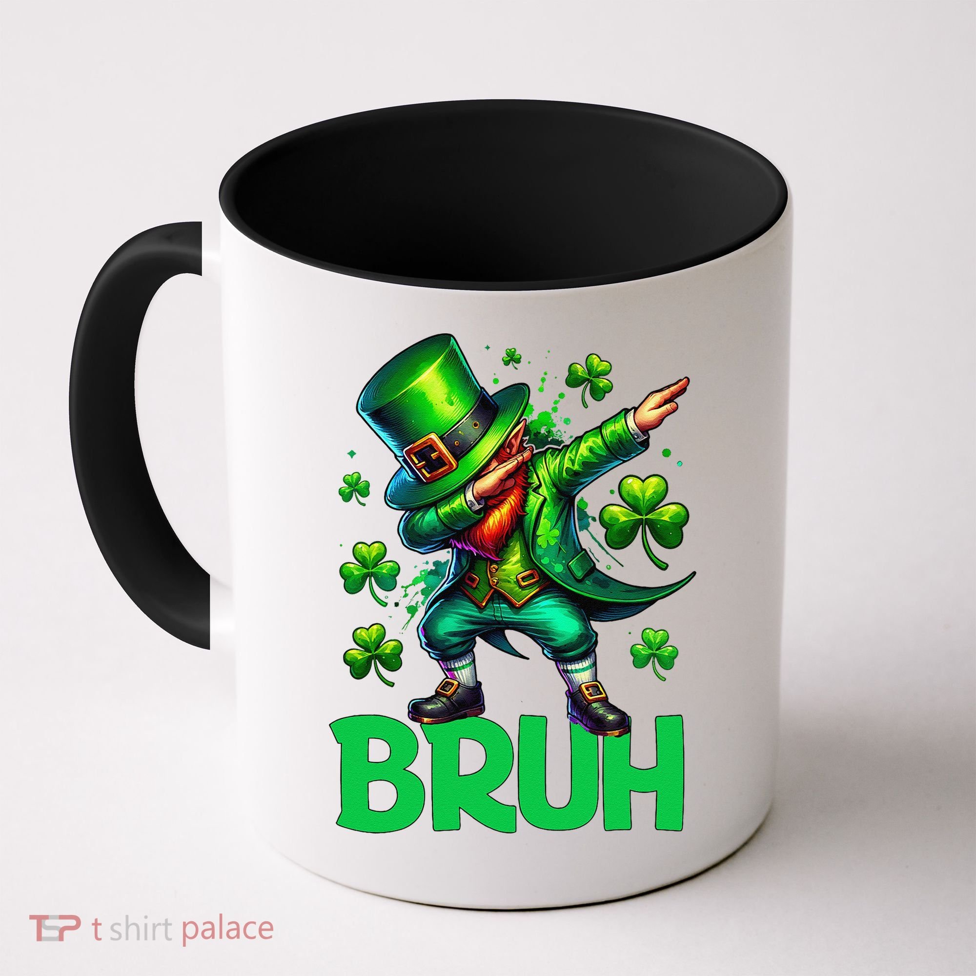 Bruh St Patricks Day Dabbing Leprechaun Bruh Gift Coffee Mug