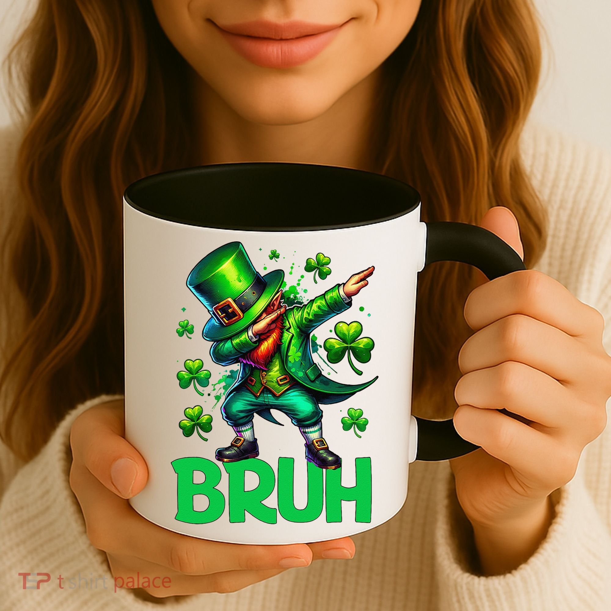 Bruh St Patricks Day Dabbing Leprechaun Bruh Gift Coffee Mug