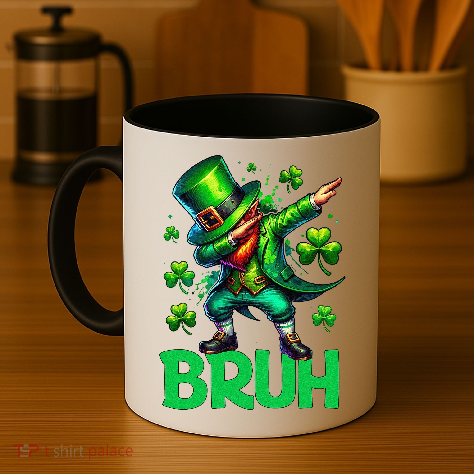 Bruh St Patricks Day Dabbing Leprechaun Bruh Gift Coffee Mug