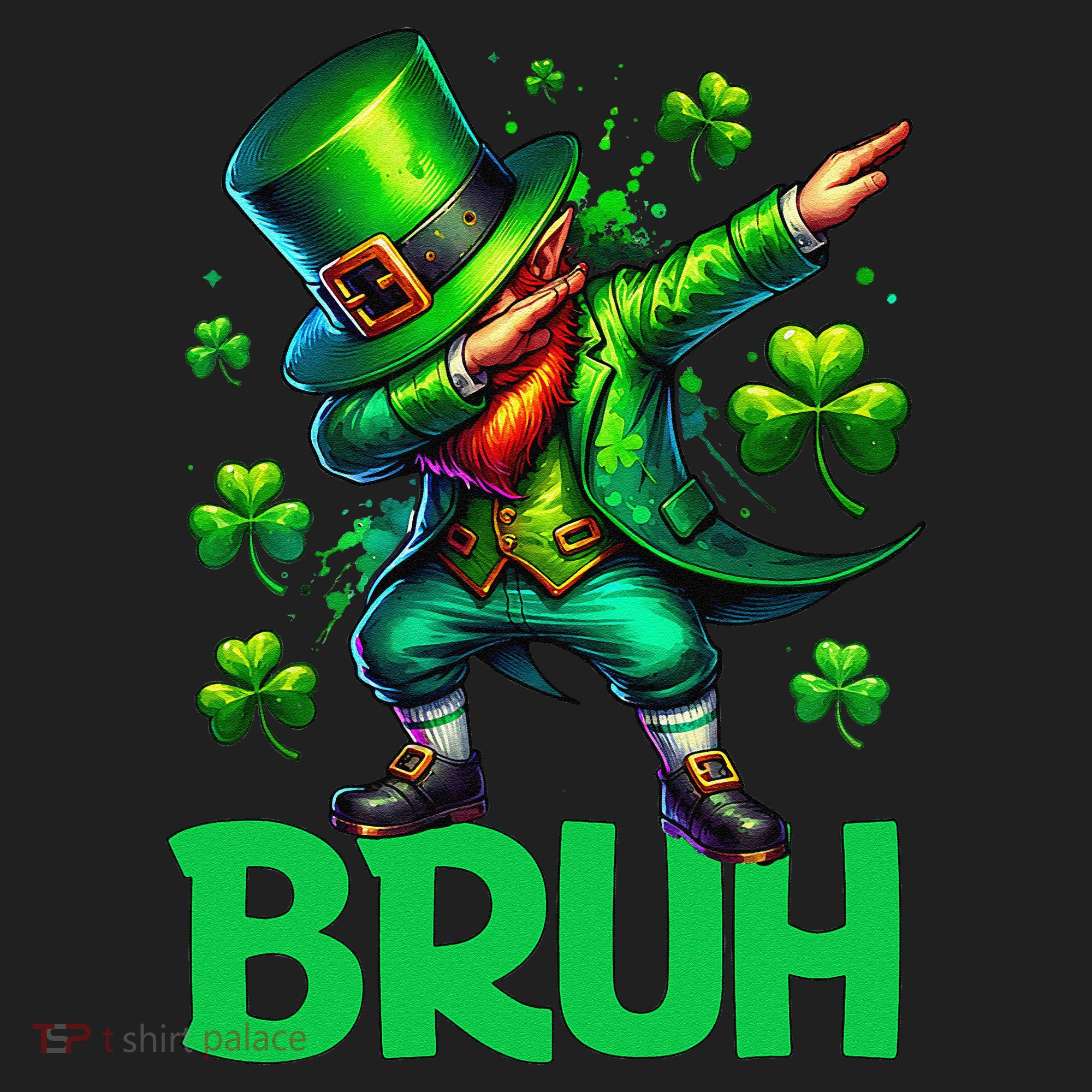 Bruh St Patricks Day Dabbing Leprechaun Bruh Gift Beanie