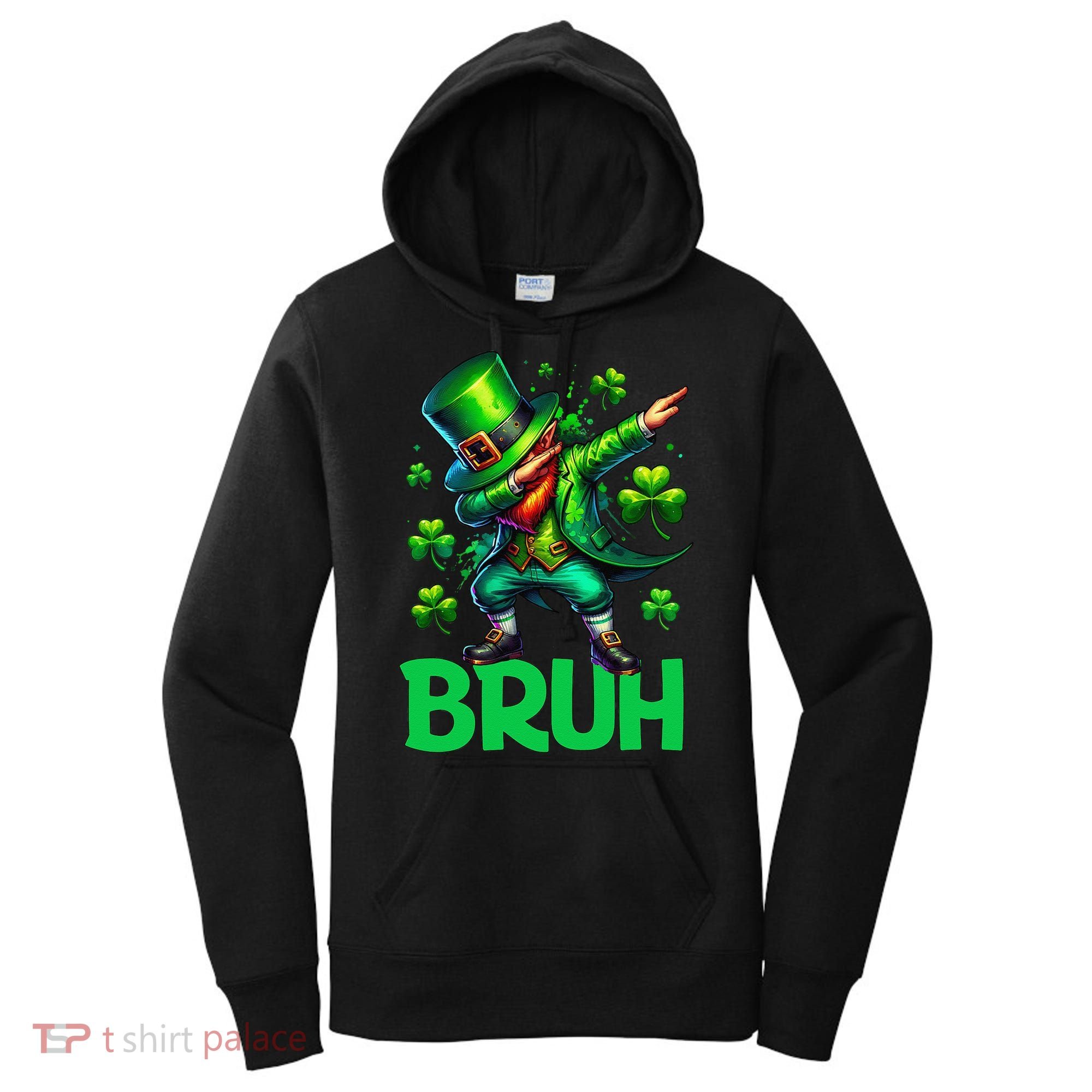 Bruh St Patricks Day Dabbing Leprechaun Bruh Gift Women's Hoodie