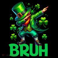 Bruh St Patricks Day Dabbing Leprechaun Bruh Gift Mousepad thumb 1