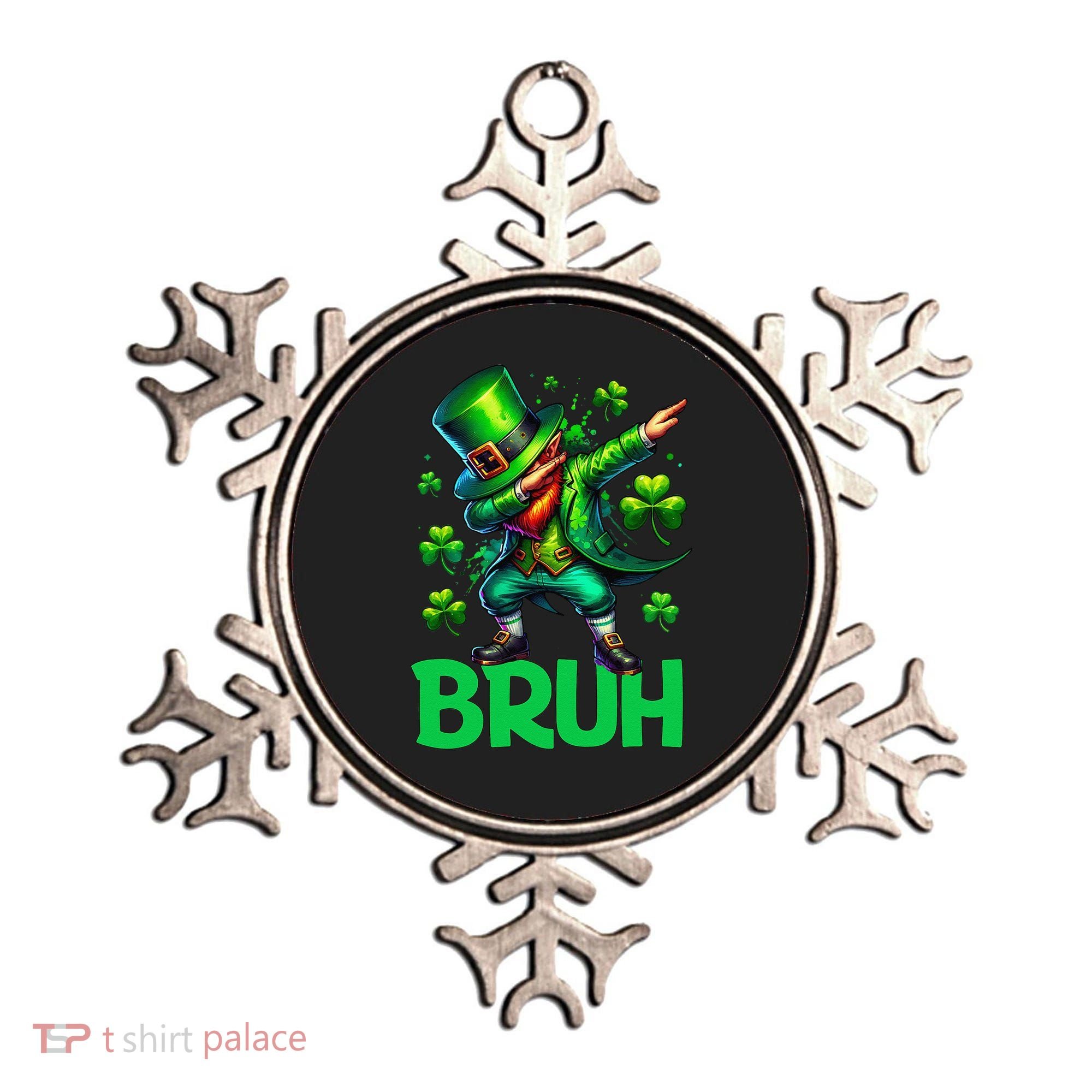 Bruh St Patricks Day Dabbing Leprechaun Bruh Gift Ornament