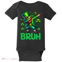 Bruh St Patricks Day Dabbing Leprechaun Bruh Gift Baby Bodysuit thumb 0