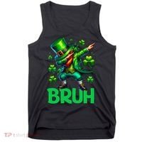 Bruh St Patricks Day Dabbing Leprechaun Bruh Gift Tank Top thumb 0