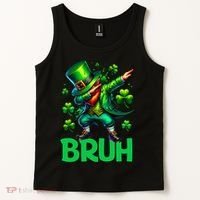 Bruh St Patricks Day Dabbing Leprechaun Bruh Gift Tank Top thumb 2