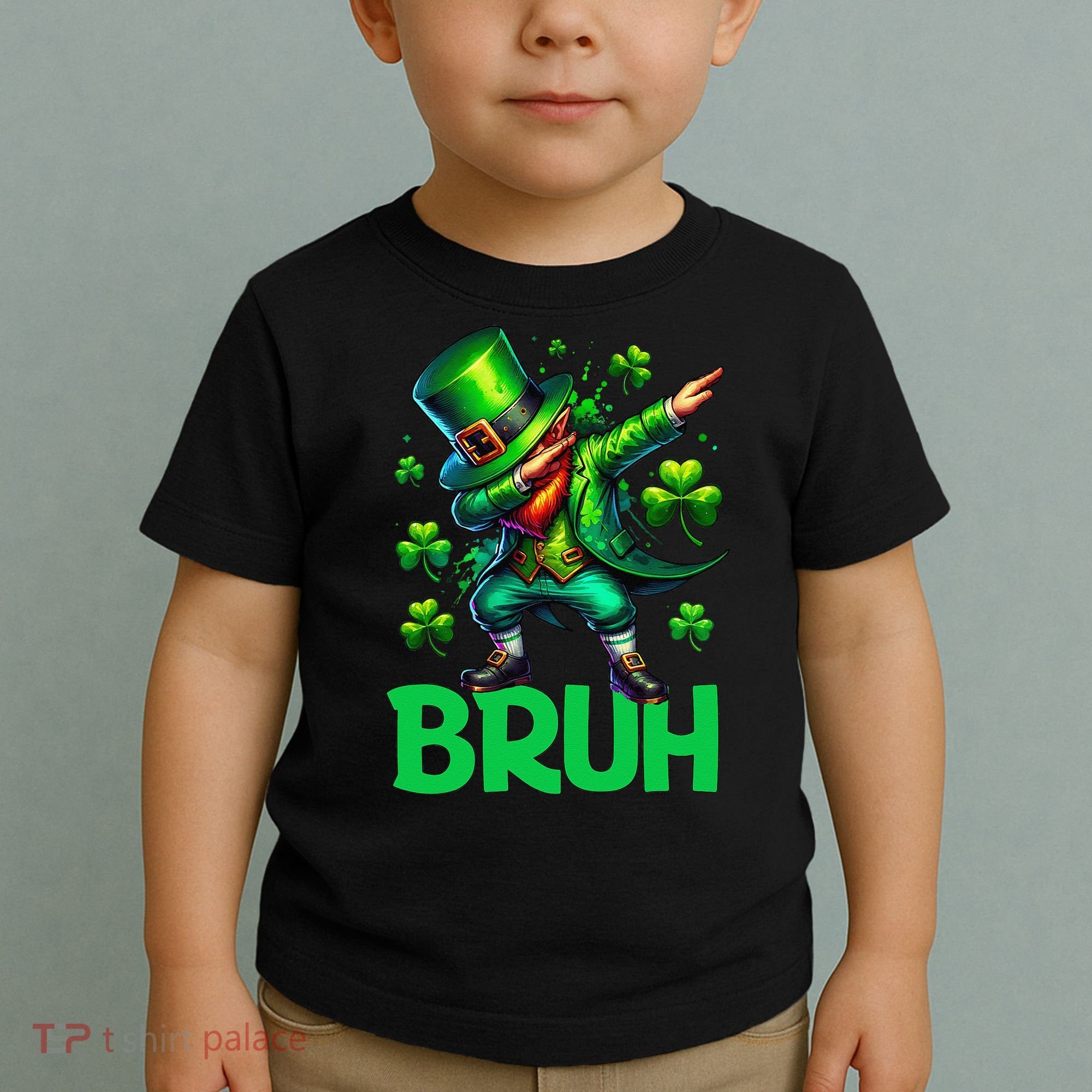 Bruh St Patricks Day Dabbing Leprechaun Bruh Gift Toddler T-Shirt