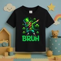Bruh St Patricks Day Dabbing Leprechaun Bruh Gift Toddler T-Shirt thumb 3