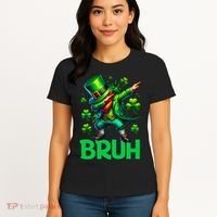 Bruh St Patricks Day Dabbing Leprechaun Bruh Gift Women's T-Shirt thumb 4