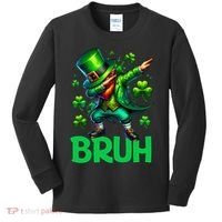 Bruh St Patricks Day Dabbing Leprechaun Bruh Gift Kids Long Sleeve Shirt thumb 0