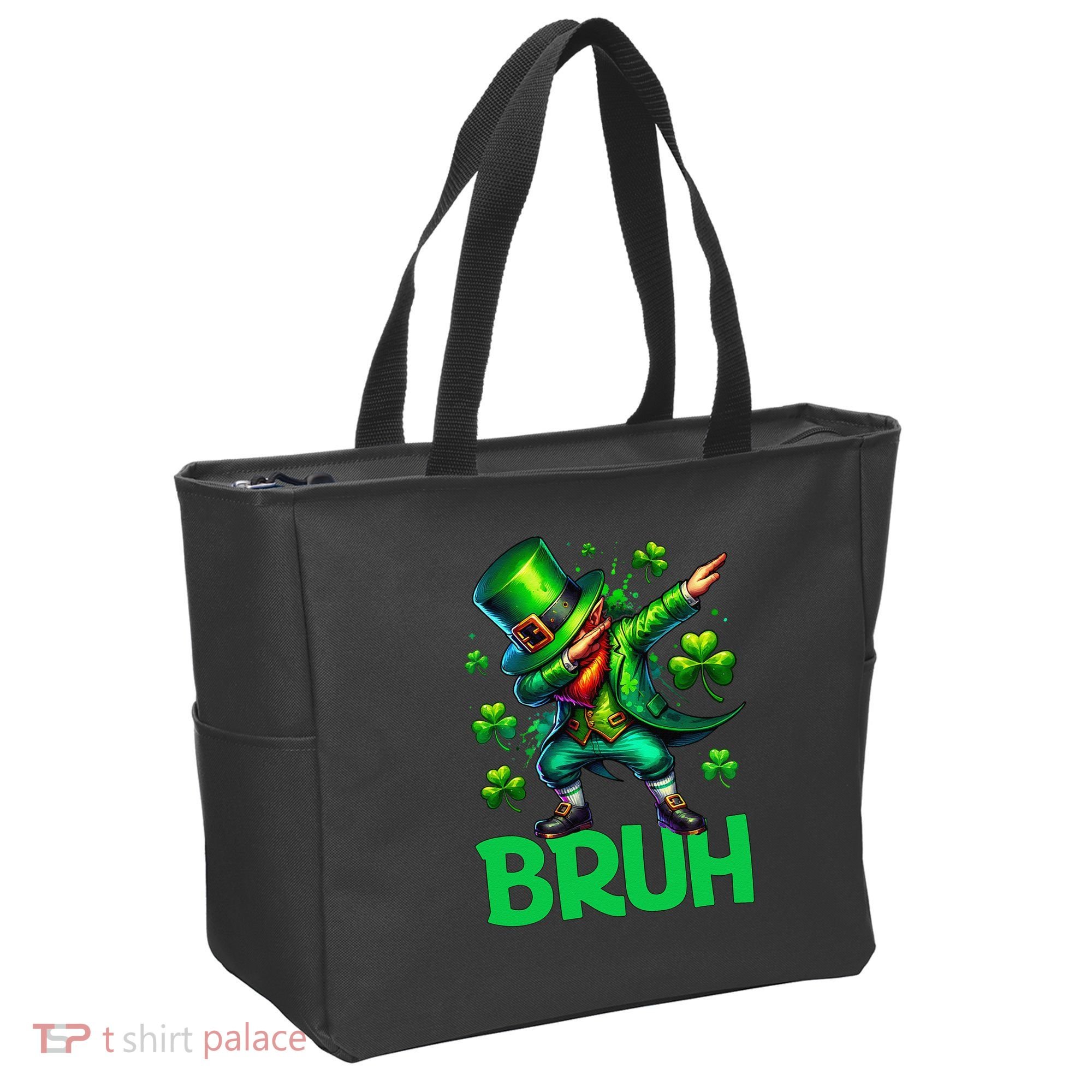 Bruh St Patricks Day Dabbing Leprechaun Bruh Gift Tote Bag