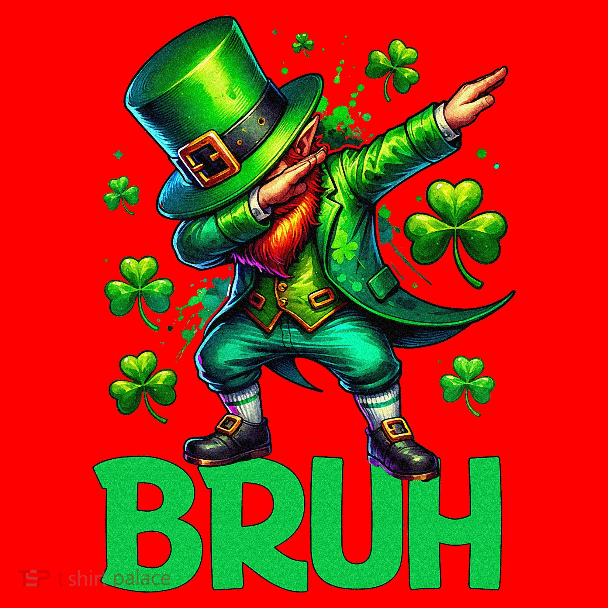 Bruh St Patricks Day Dabbing Leprechaun Bruh Gift Santa Hat
