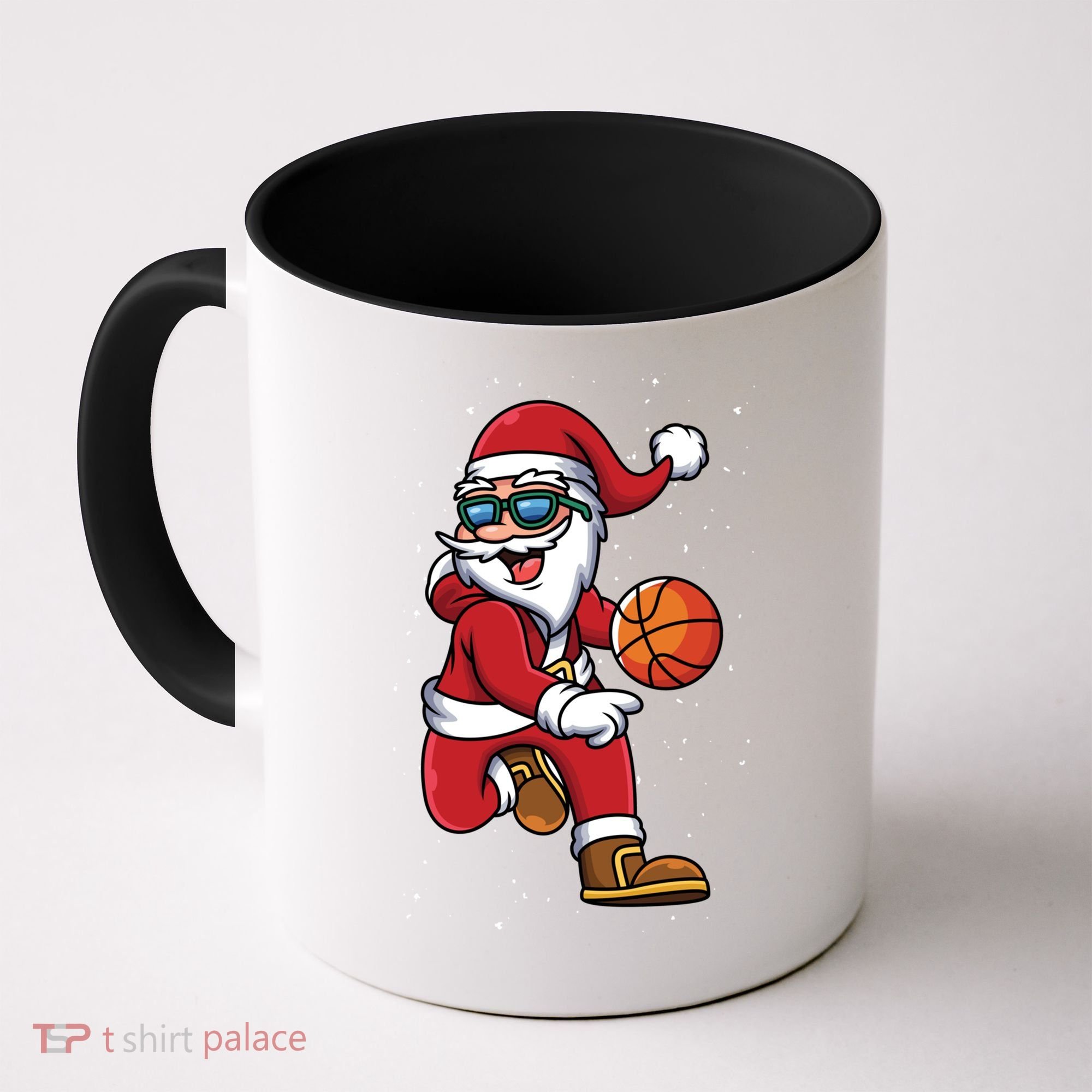 Basketball Santa Playing Christmas Boys Sports Xmas Gift Coffee Mug