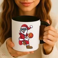 Basketball Santa Playing Christmas Boys Sports Xmas Gift Coffee Mug thumb 3