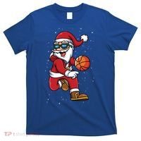 Basketball Santa Playing Christmas Boys Sports Xmas Gift T-Shirt thumb 0