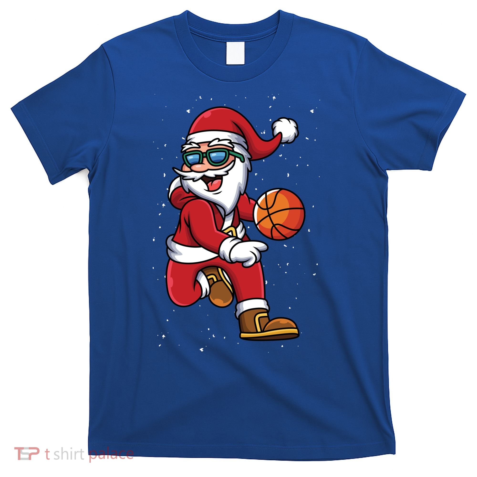 Basketball Santa Playing Christmas Boys Sports Xmas Gift T-Shirt