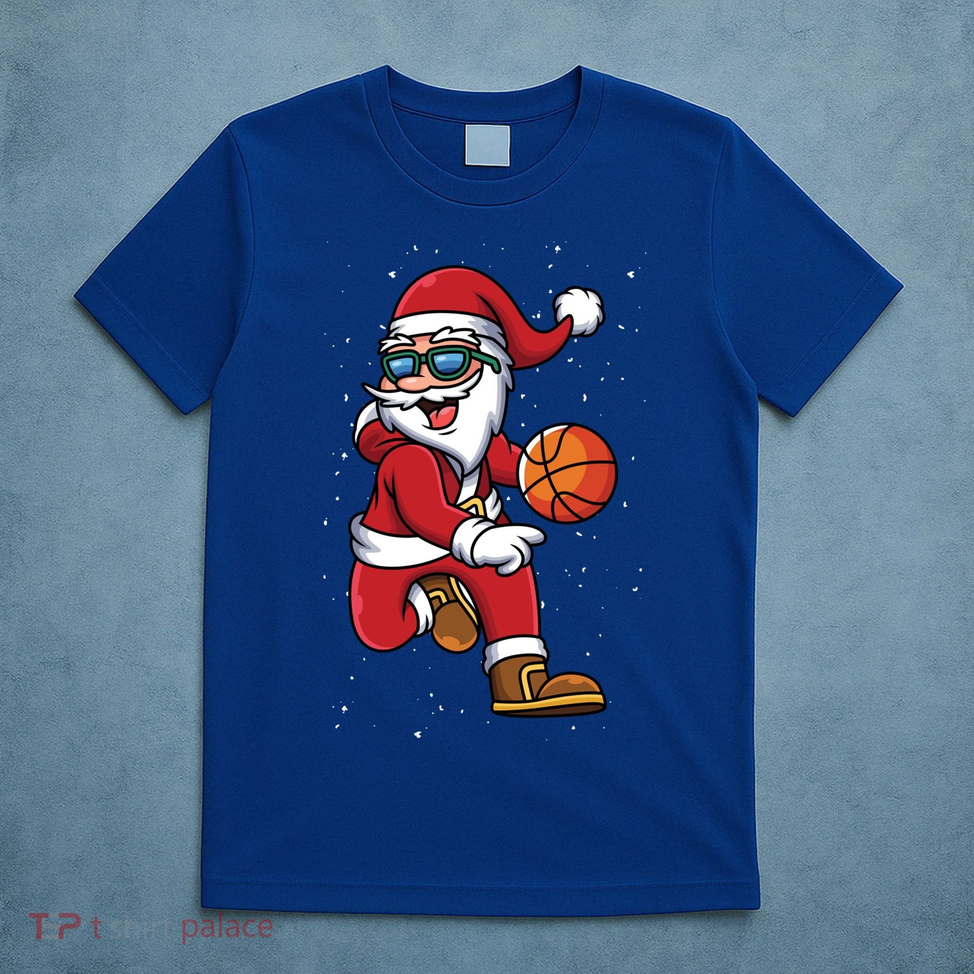 Basketball Santa Playing Christmas Boys Sports Xmas Gift T-Shirt