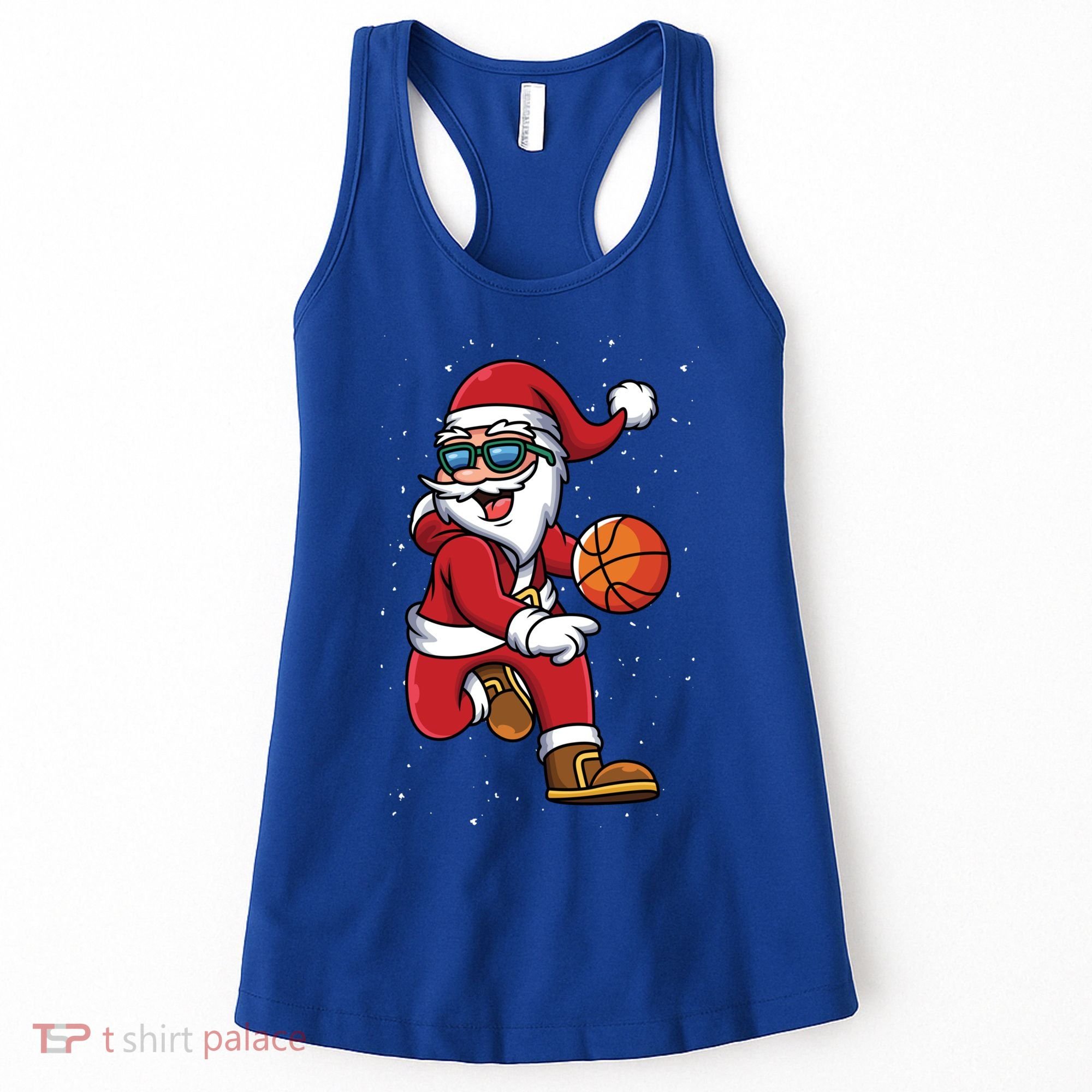 Basketball Santa Playing Christmas Boys Sports Xmas Gift Women's Tank Top