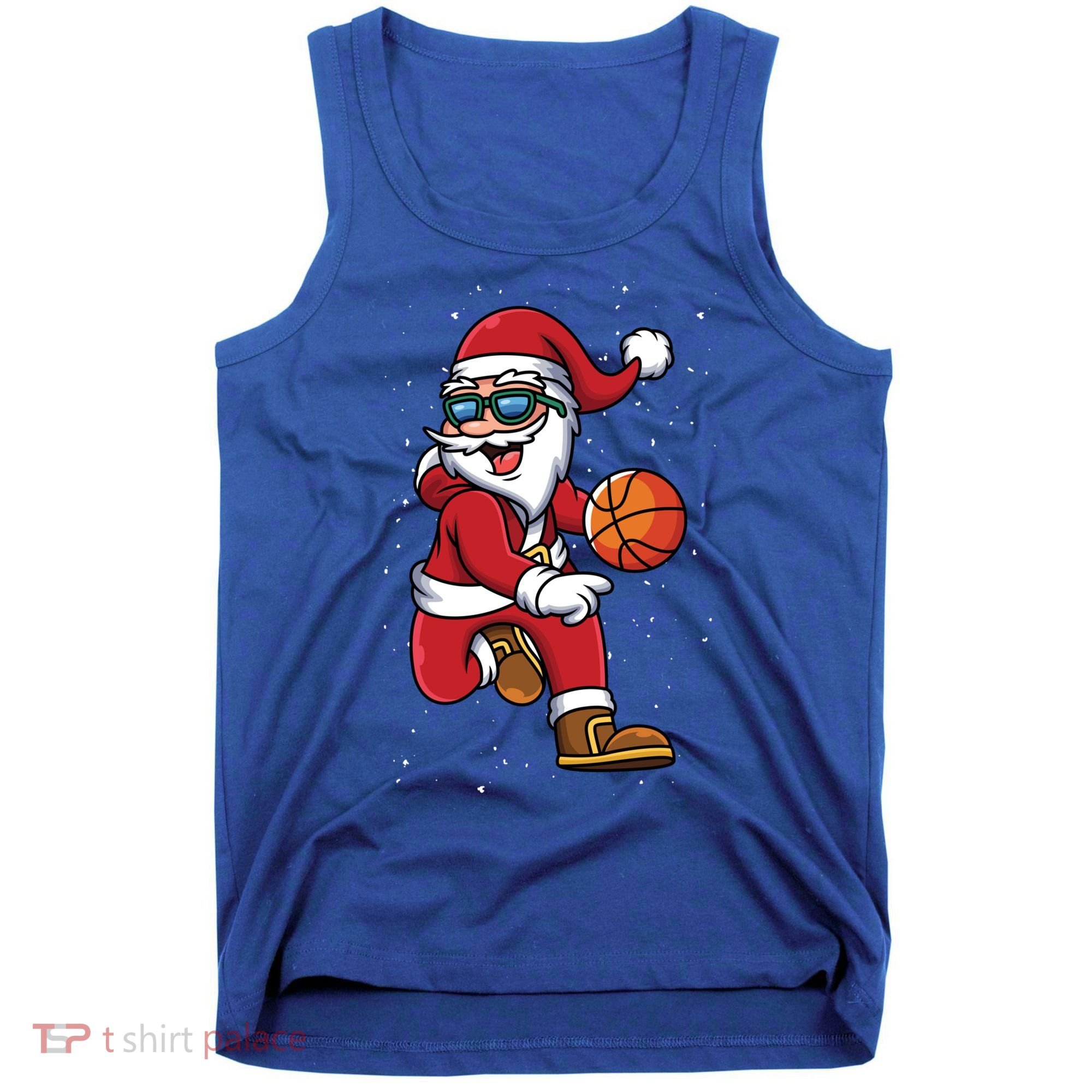 Basketball Santa Playing Christmas Boys Sports Xmas Gift Tank Top