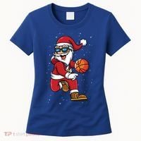 Basketball Santa Playing Christmas Boys Sports Xmas Gift Women's T-Shirt thumb 0