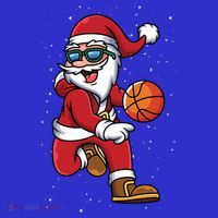 Basketball Santa Playing Christmas Boys Sports Xmas Gift Women's T-Shirt thumb 6