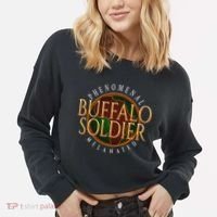 Buffalo Soldier Phenomenal Melanated Legacy Art Cropped Pullover Crew thumb 2