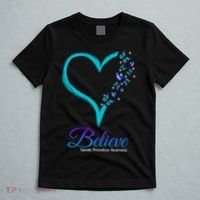Believe Suicide Prevention Awareness Butterfly Heart T-Shirt thumb 5