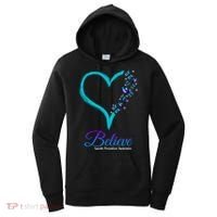 Believe Suicide Prevention Awareness Butterfly Heart Women's Hoodie thumb 0