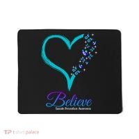 Believe Suicide Prevention Awareness Butterfly Heart Mousepad thumb 0
