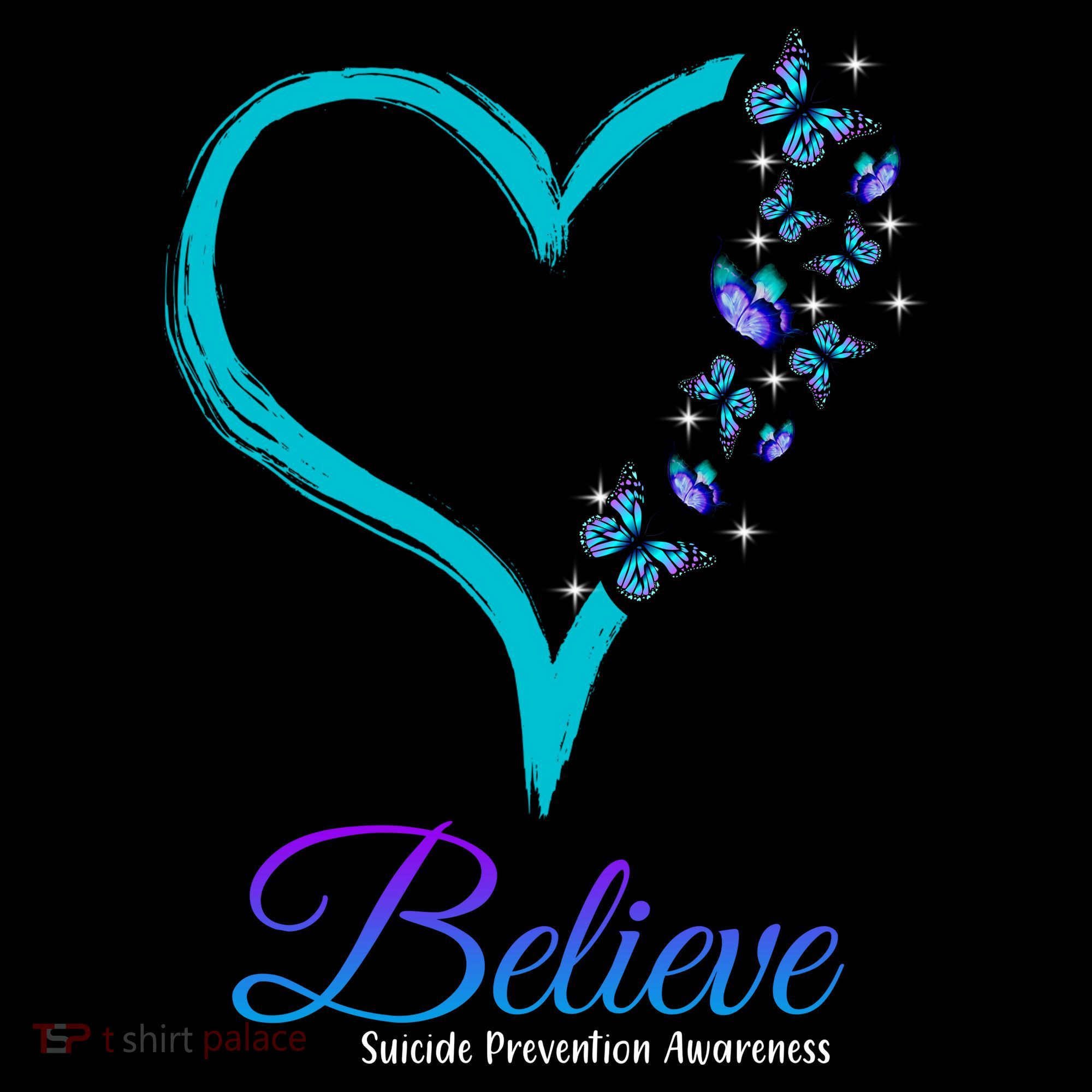 Believe Suicide Prevention Awareness Butterfly Heart Mousepad