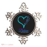 Believe Suicide Prevention Awareness Butterfly Heart Ornament thumb 0
