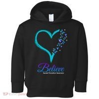 Believe Suicide Prevention Awareness Butterfly Heart Toddler Hoodie thumb 0