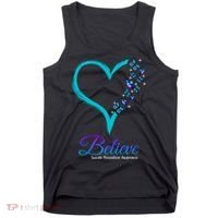 Believe Suicide Prevention Awareness Butterfly Heart Tank Top thumb 0