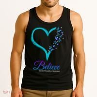 Believe Suicide Prevention Awareness Butterfly Heart Tank Top thumb 3