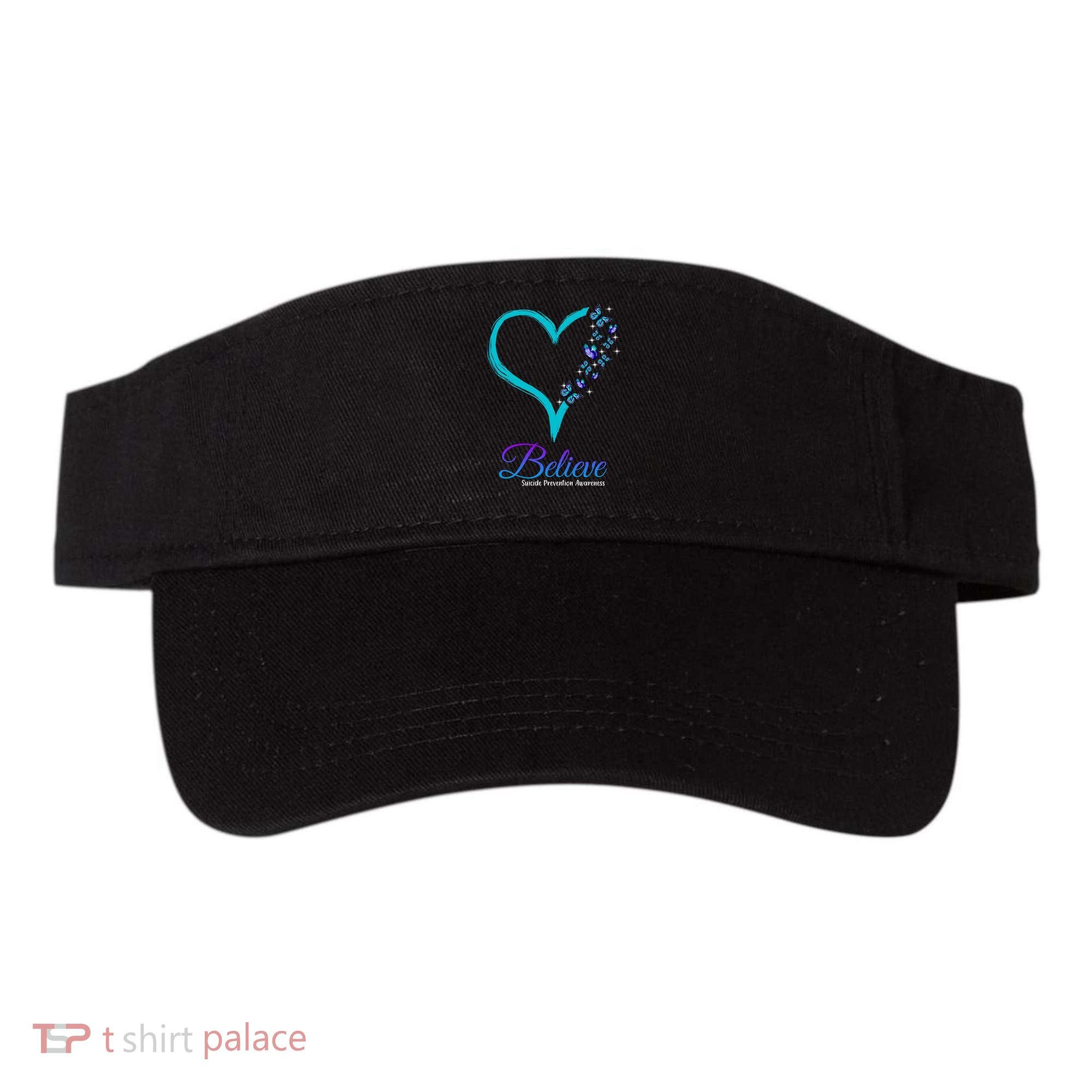 Believe Suicide Prevention Awareness Butterfly Heart Visor