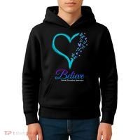 Believe Suicide Prevention Awareness Butterfly Heart Kids Hoodie thumb 4
