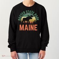 Baxter State Park Maine Moose Hiking Retro Sunset Women's Sweatshirt thumb 0