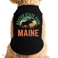 Baxter State Park Maine Moose Hiking Retro Sunset Doggie Tank thumb 0
