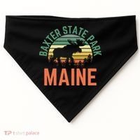 Baxter State Park Maine Moose Hiking Retro Sunset USA-Made Doggie Bandana thumb 0