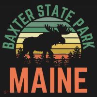 Baxter State Park Maine Moose Hiking Retro Sunset USA-Made Doggie Bandana thumb 2