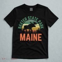 Baxter State Park Maine Moose Hiking Retro Sunset T-Shirt thumb 5