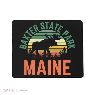 Baxter State Park Maine Moose Hiking Retro Sunset Mousepad