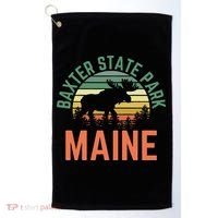 Baxter State Park Maine Moose Hiking Retro Sunset Golf Towel thumb 0