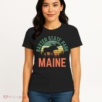 Baxter State Park Maine Moose Hiking Retro Sunset Women's T-Shirt thumb 4